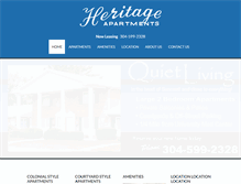 Tablet Screenshot of heritageapartmentswv.com